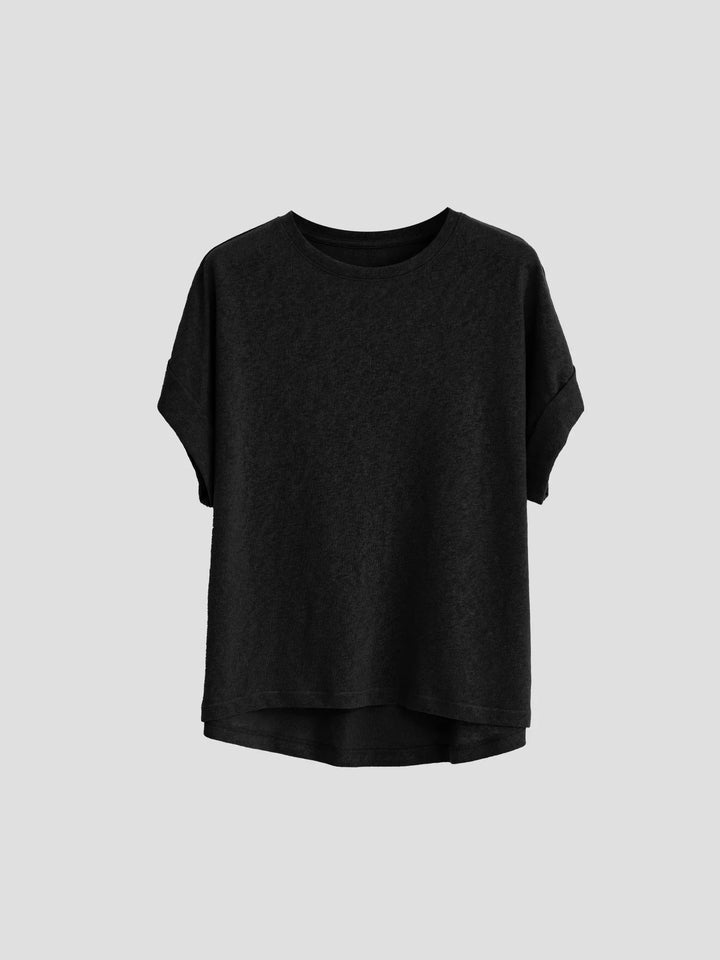 Morgan & Brooke | White Rolled-Cuff Oversized Cotton Tee