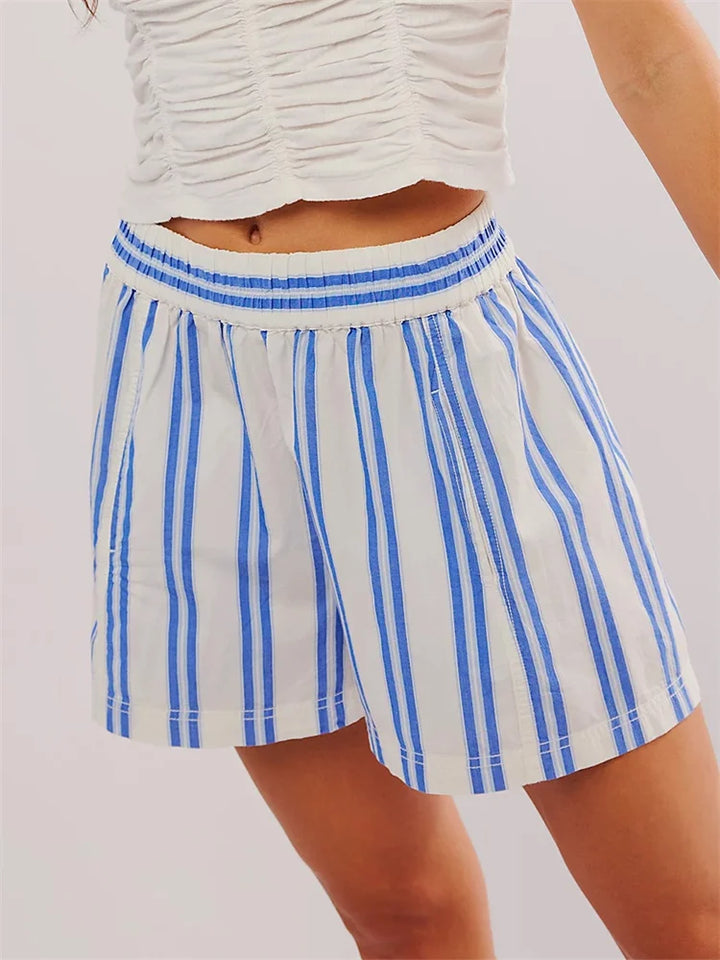 Morgan & Brooke | Sand High-Waist Drawstring Linen Shorts