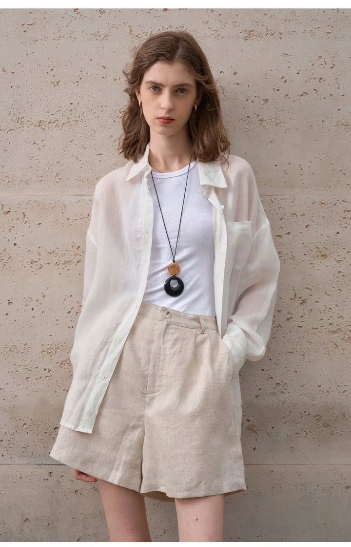 Morgan & Brooke | Sheer Oversized Ramie Shirt