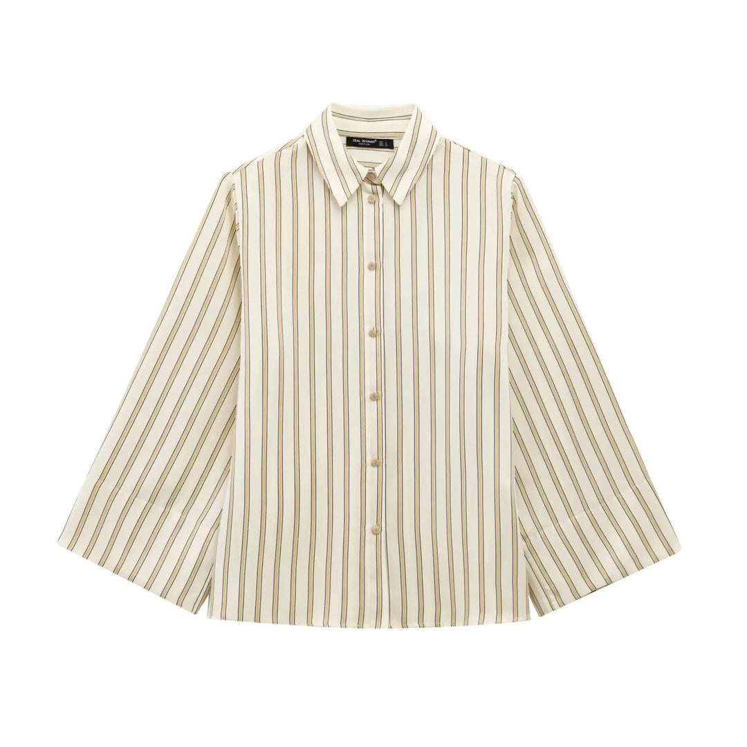 Morgan and Brooke | Striped Button-Up Blouse