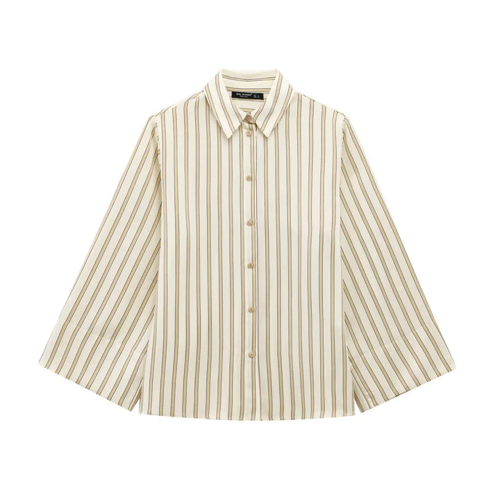 Morgan and Brooke | Striped Button-Up Blouse