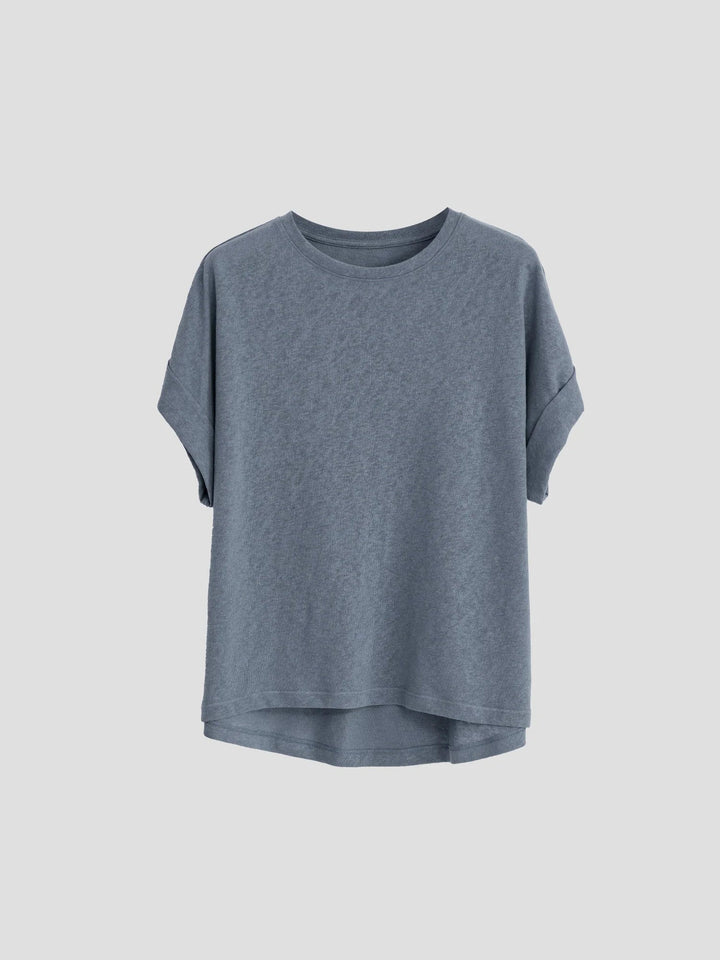 Morgan & Brooke | White Rolled-Cuff Oversized Cotton Tee