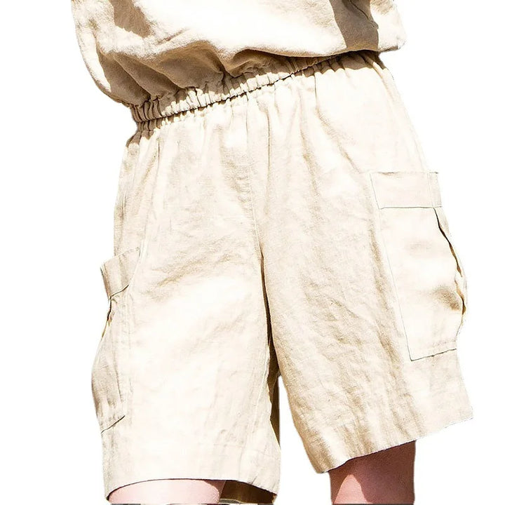 Morgan & Brooke | Relaxed-Fit Cargo Linen Shorts