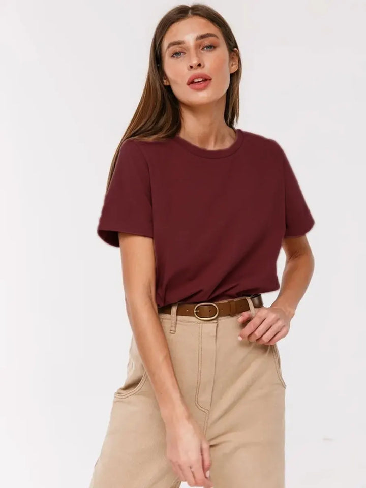 Morgan & Brooke | Crew Neck Relaxed Fit 100% Cotton Tee