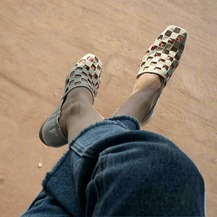 Morgan and Brooke | Checkered Leather Mules