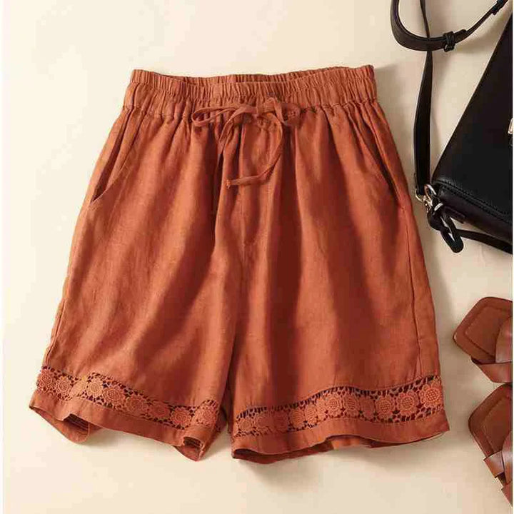 Morgan & Brooke | Embroidered Linen Shorts
