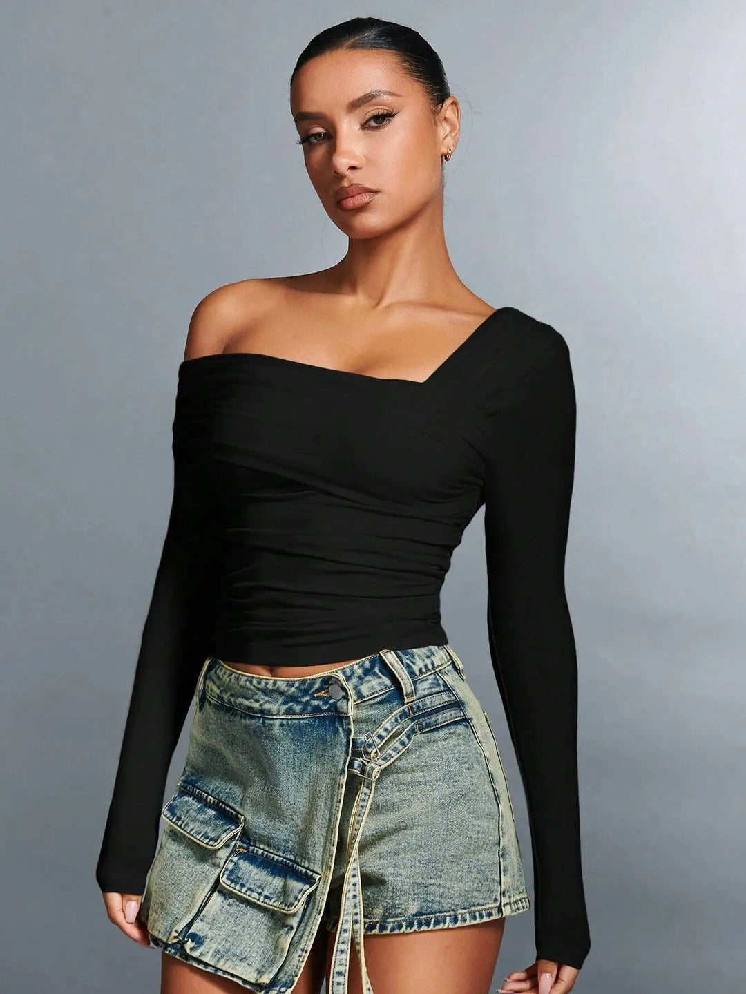 Morgan & Brooke | Off-Shoulder Stretch Knit Top