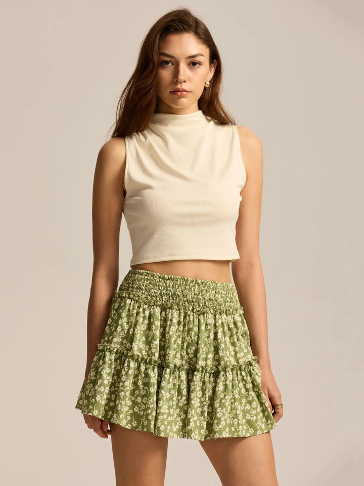 Morgan & Brooke | Leopard Print Tiered Ruffle Skirt