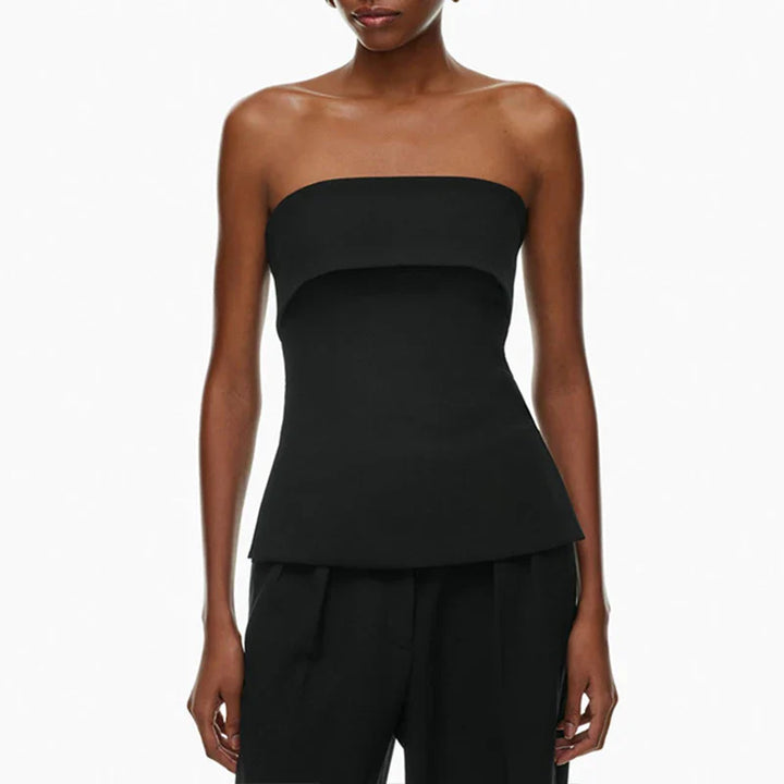 Morgan & Brooke | Strapless Cropped Linen Top