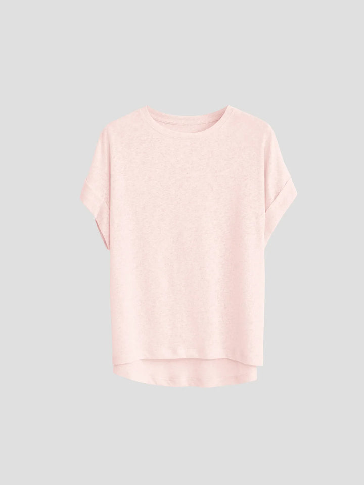 Morgan & Brooke | White Rolled-Cuff Oversized Cotton Tee