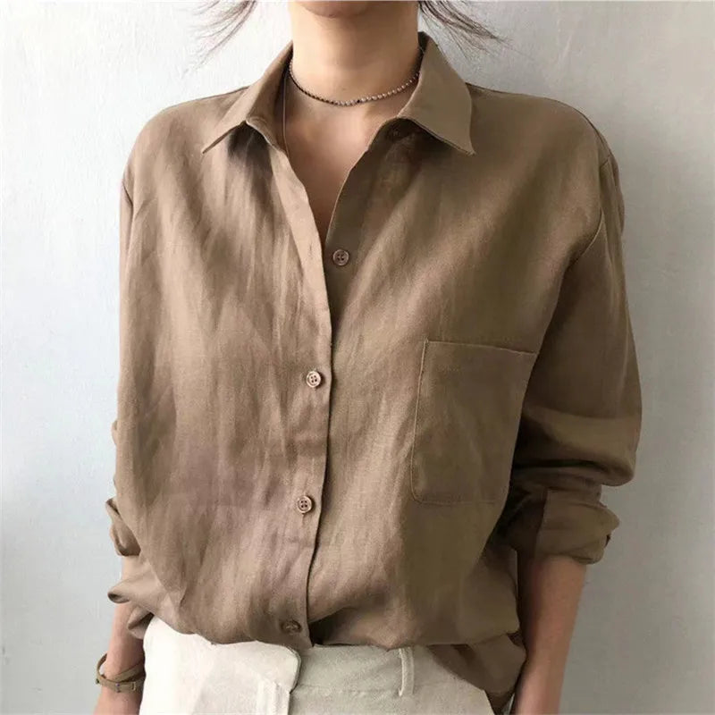 Morgan & Brooke | Open-Collar Linen Shirt