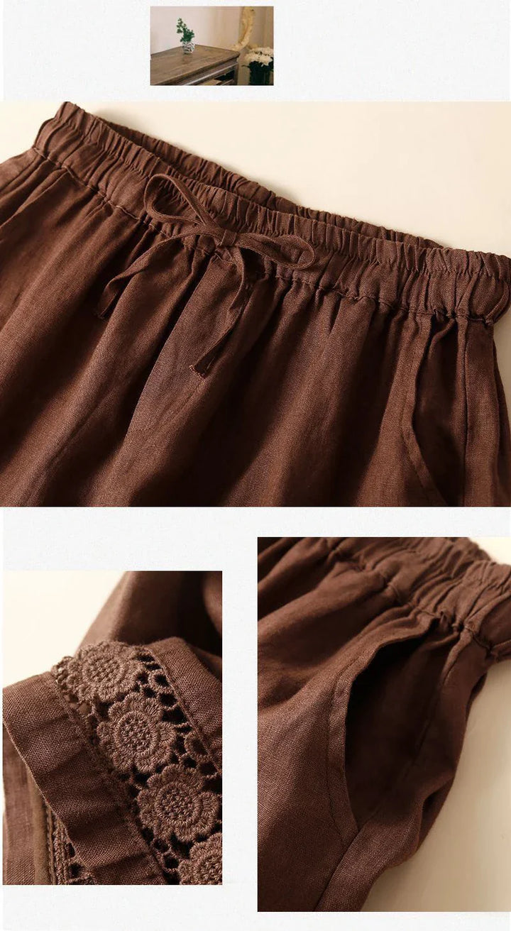 Morgan & Brooke | Embroidered Linen Shorts
