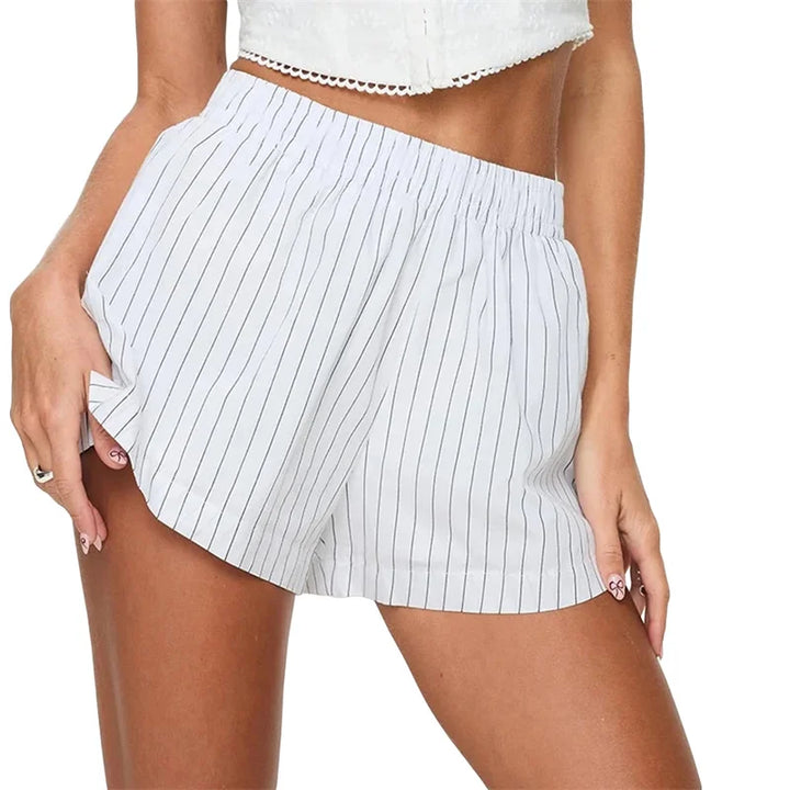 Morgan & Brooke | High-Waist Linen-Blend Shorts