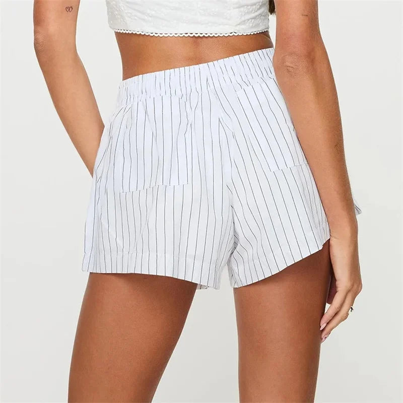 Morgan & Brooke | High-Waist Linen-Blend Shorts
