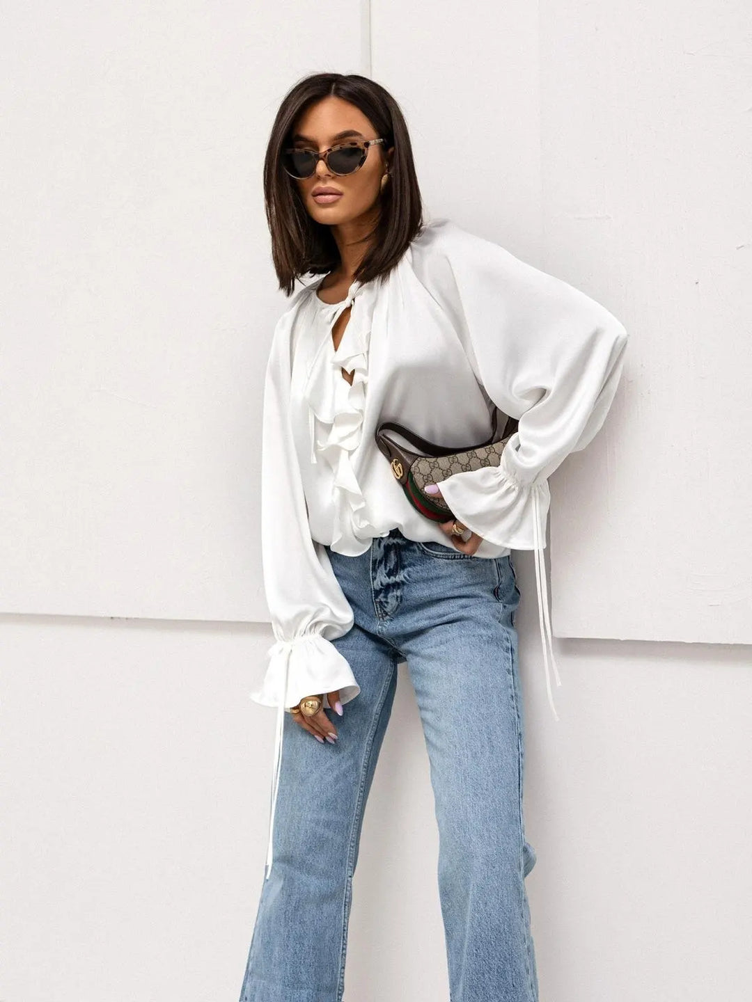 Morgan and Brooke | Liora and Brooke | Blouse Satin Ruffle