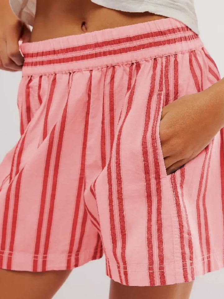 Morgan & Brooke | Sand High-Waist Drawstring Linen Shorts