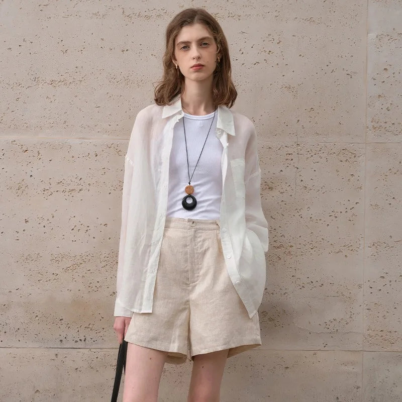 Morgan & Brooke | Sheer Oversized Ramie Shirt