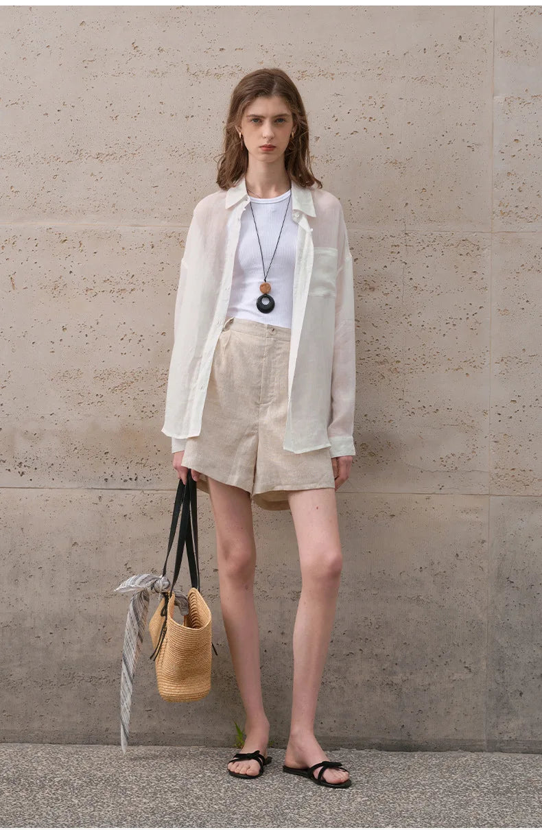 Morgan & Brooke | Sheer Oversized Ramie Shirt