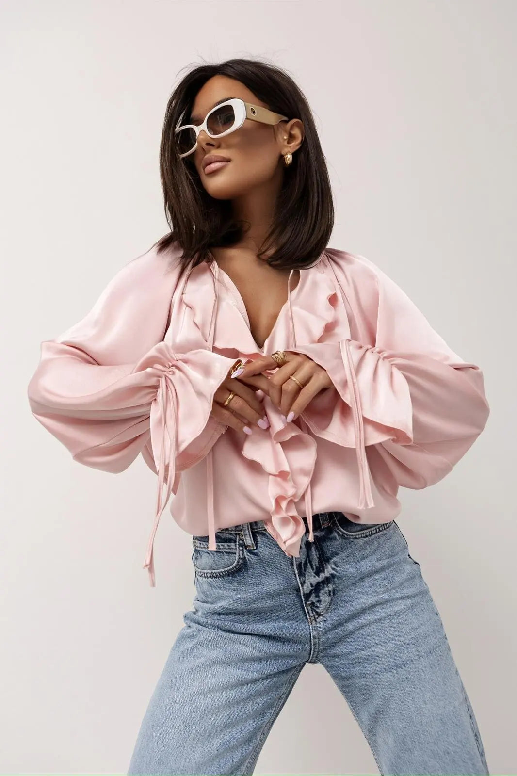 Morgan and Brooke | Liora and Brooke | Blouse Satin Ruffle