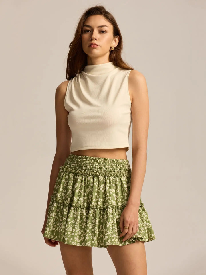 Morgan & Brooke | Leopard Print Tiered Ruffle Skirt