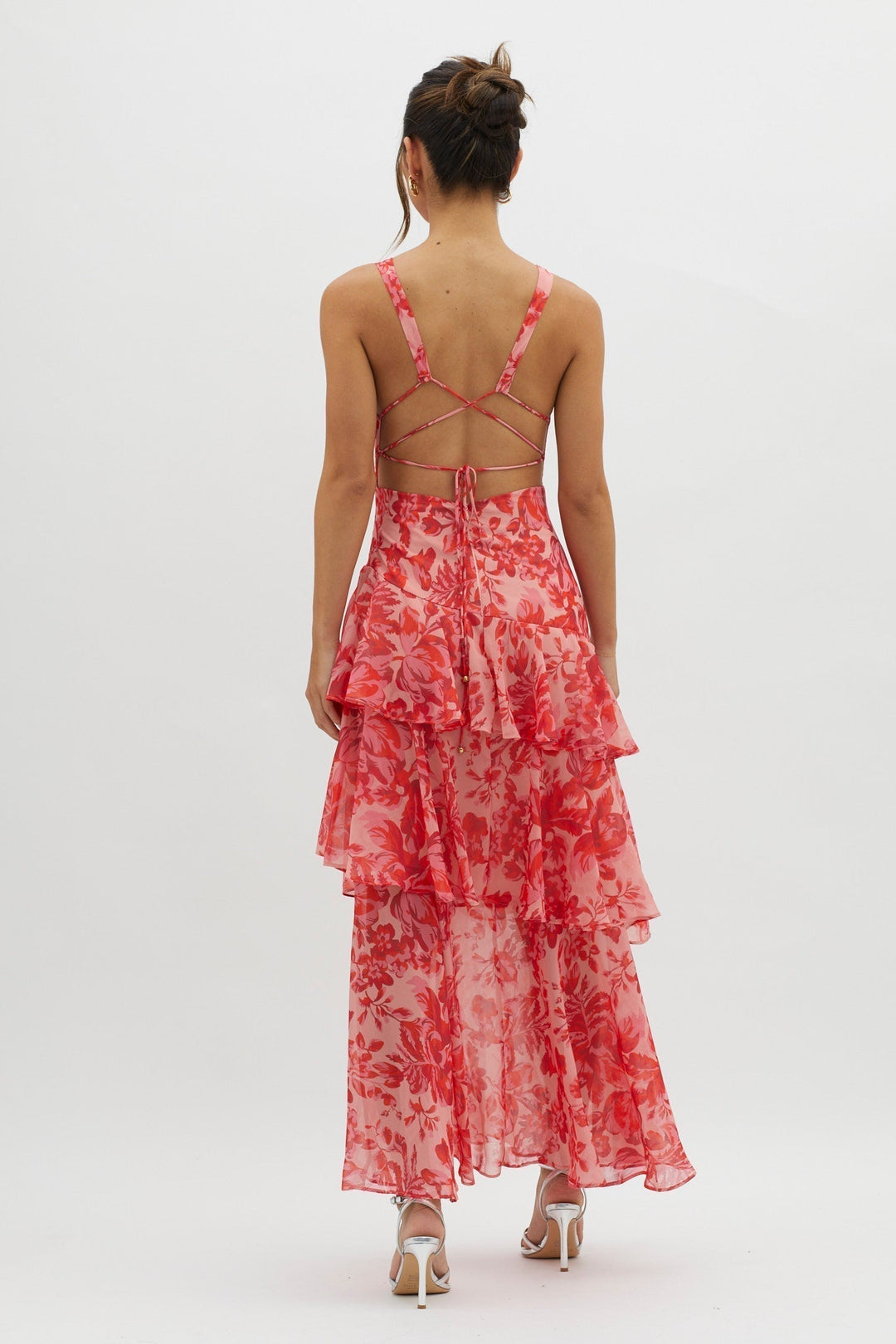 Morgan & Brooke | Ivory Floral Shift Midi Dress