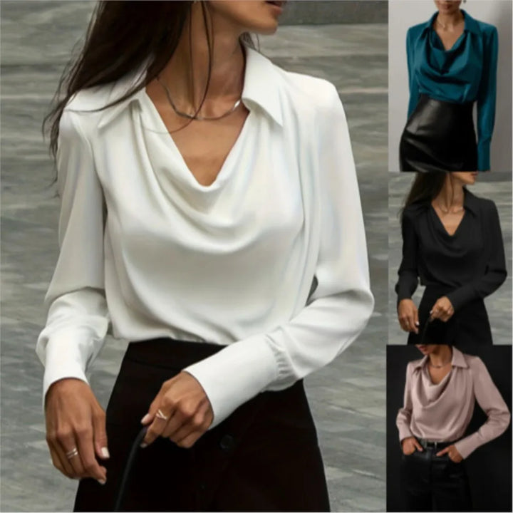 Morgan & Brooke | Long-Sleeve Tailored Silk Shirt