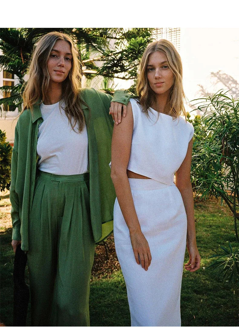 Morgan & Brooke | Cropped Linen Top