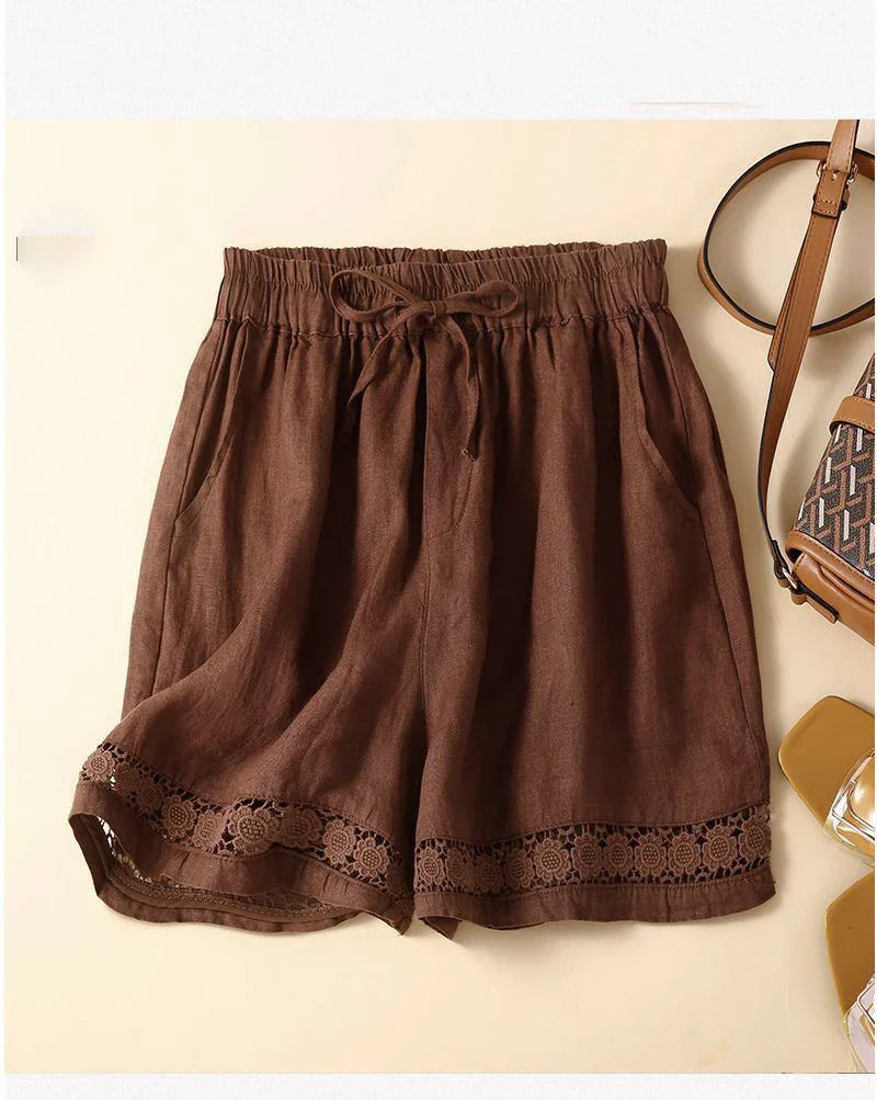 Morgan & Brooke | Embroidered Linen Shorts