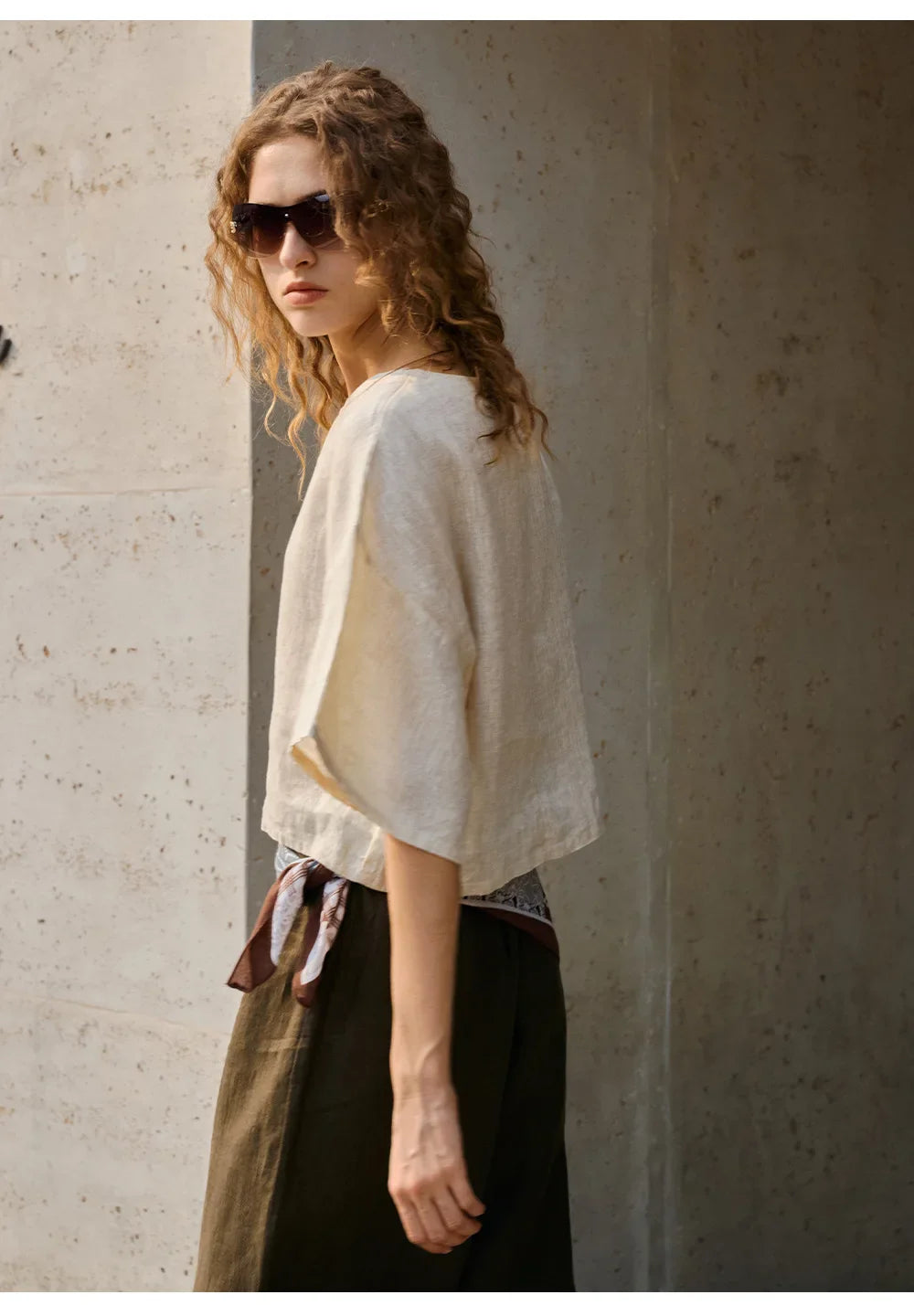 Morgan & Brooke | Flared Sleeve Linen Pullover