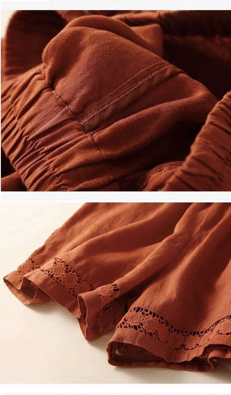 Morgan & Brooke | Embroidered Linen Shorts