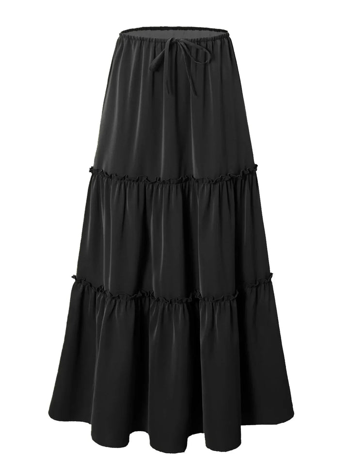 Morgan & Brooke | Printed Tiered Lightweight Maxi Skirt