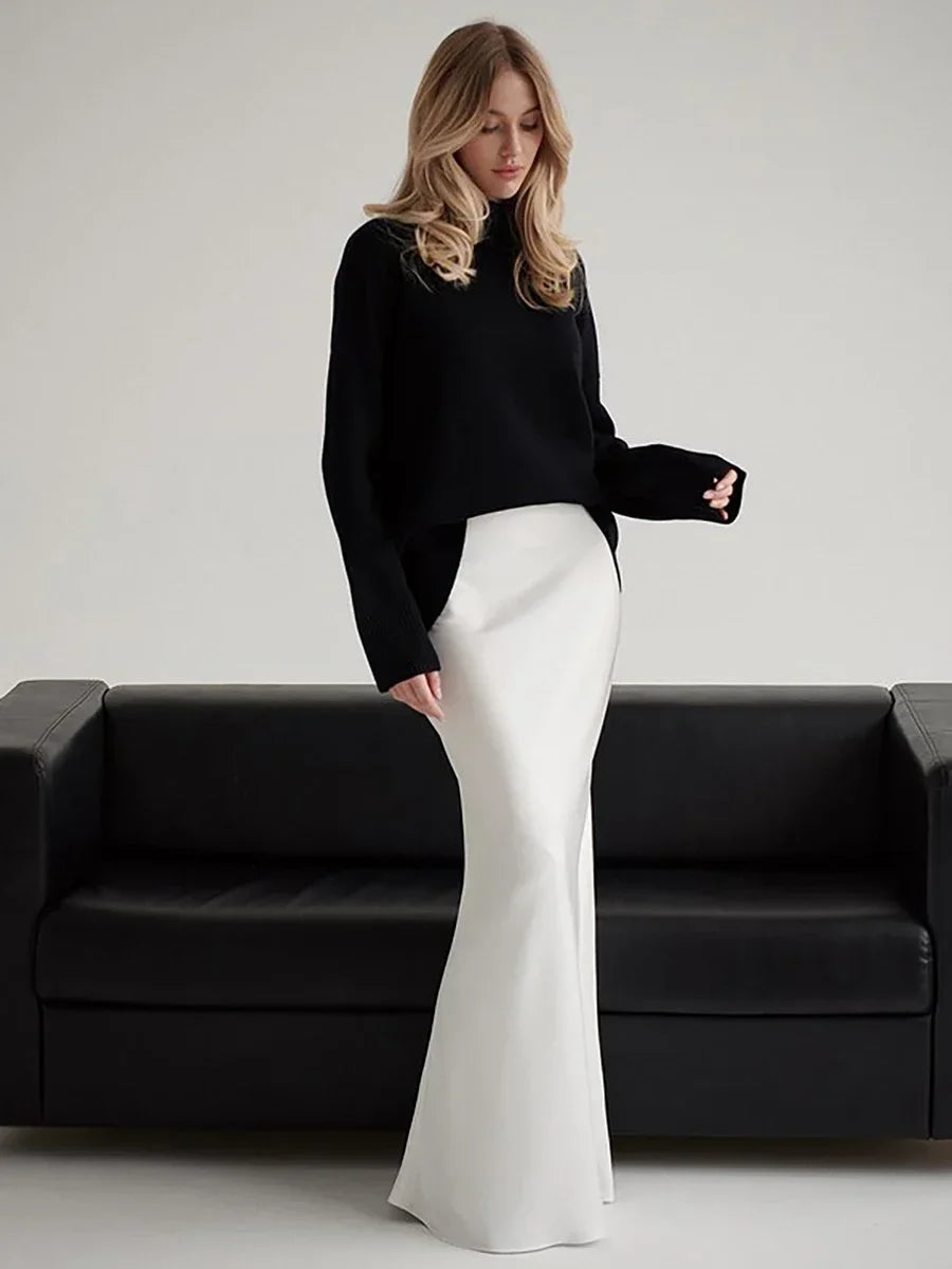 Morgan & Brooke | Fishtail Satin Maxi Skirt