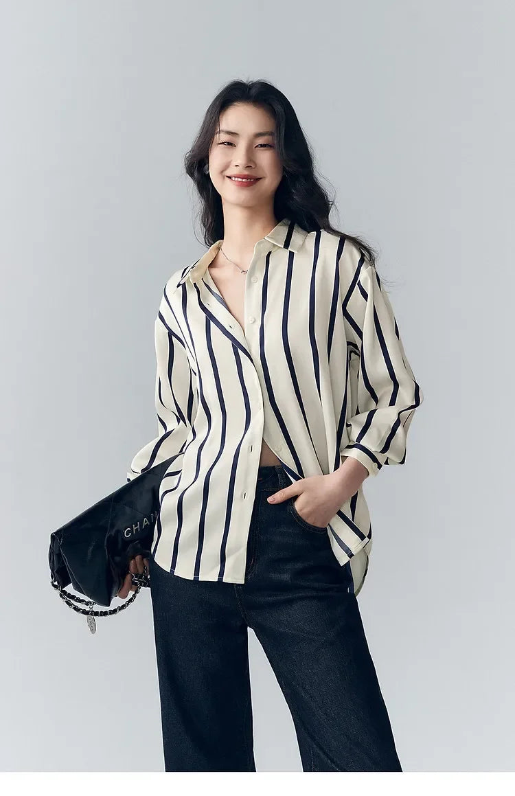 Morgan and Brooke | | Satin Blouse | Stripe