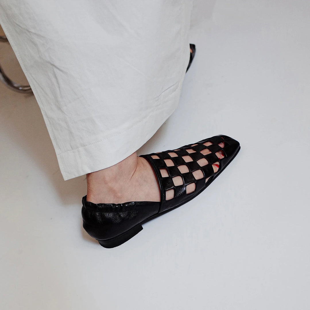 Morgan and Brooke | Checkered Leather Mules
