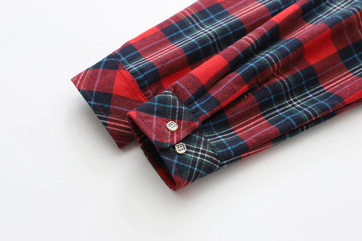 Morgan & Brooke | Red Plaid Relaxed-Fit Flannel Shirt