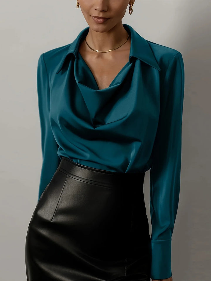 Morgan & Brooke | Long-Sleeve Tailored Silk Shirt
