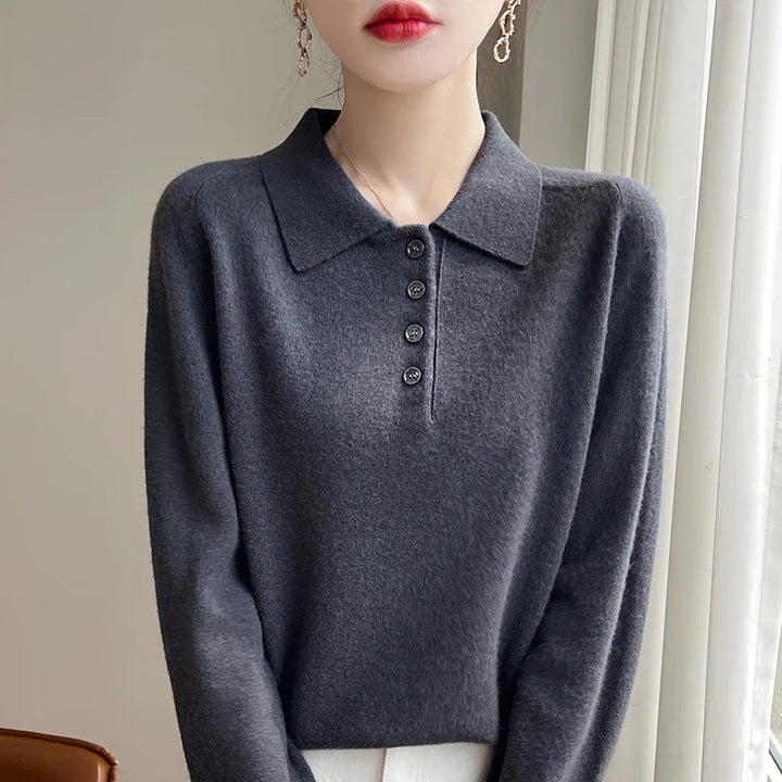 Morgan & Brooke | Polo Collar Wool Sweater