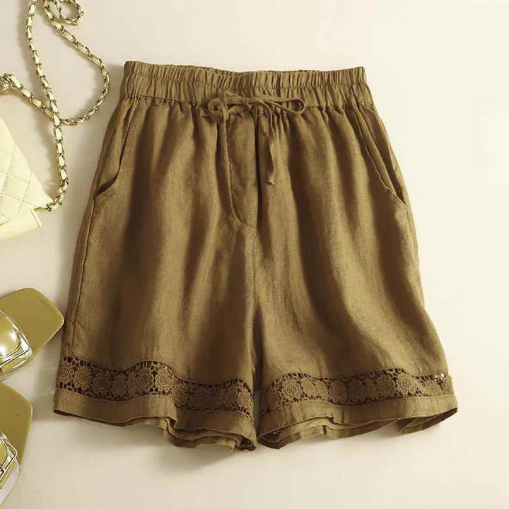 Morgan & Brooke | Embroidered Linen Shorts