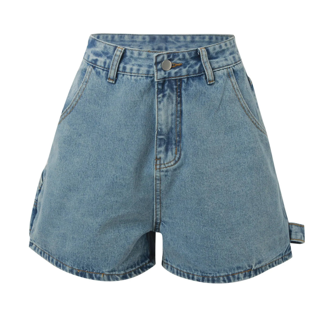 Morgan & Brooke | Indigo High-Waist Cotton Denim Shorts