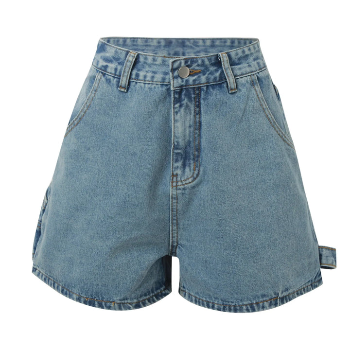 Morgan & Brooke | Indigo High-Waist Cotton Denim Shorts