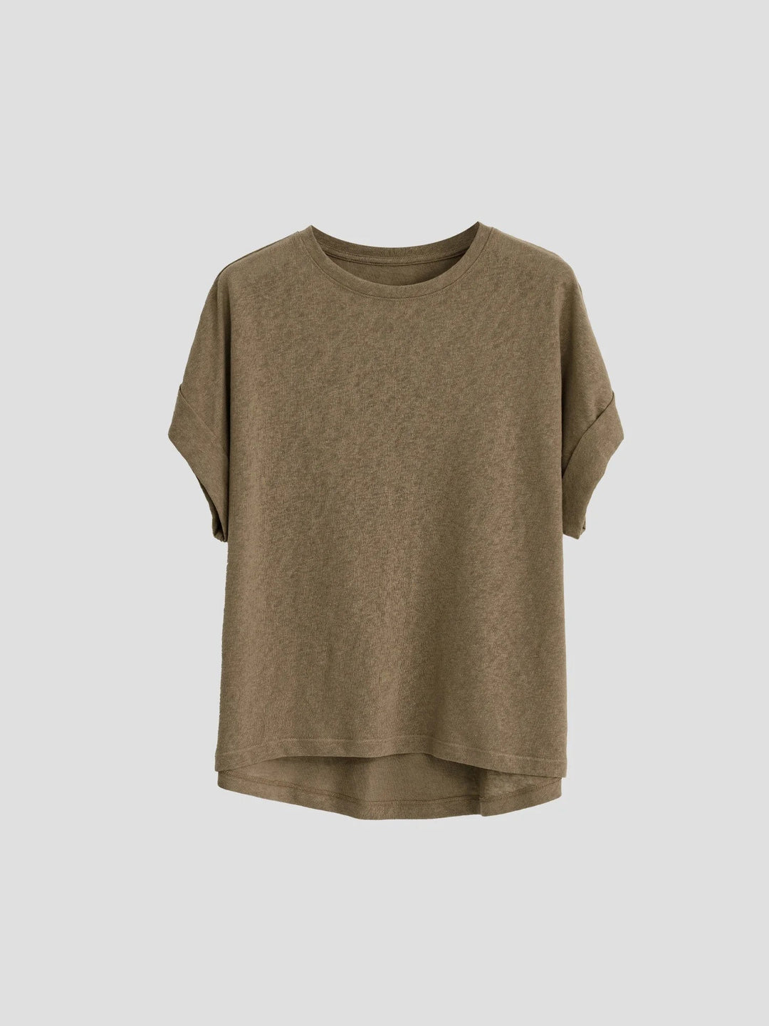 Morgan & Brooke | White Rolled-Cuff Oversized Cotton Tee