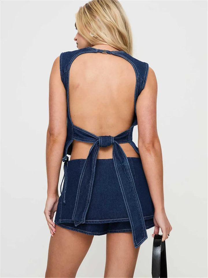 Morgan & Brooke | Black Mini Patch-Pocket Skirt