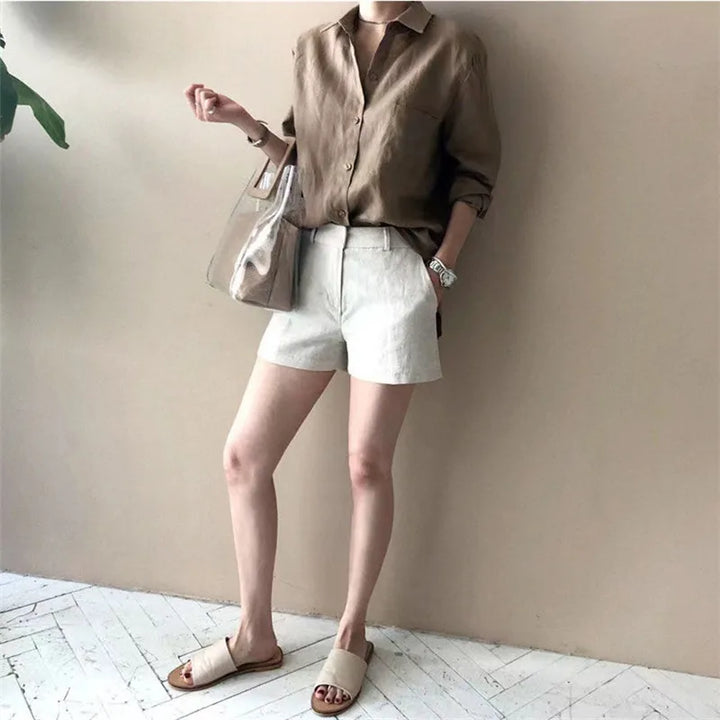 Morgan & Brooke | Open-Collar Linen Shirt
