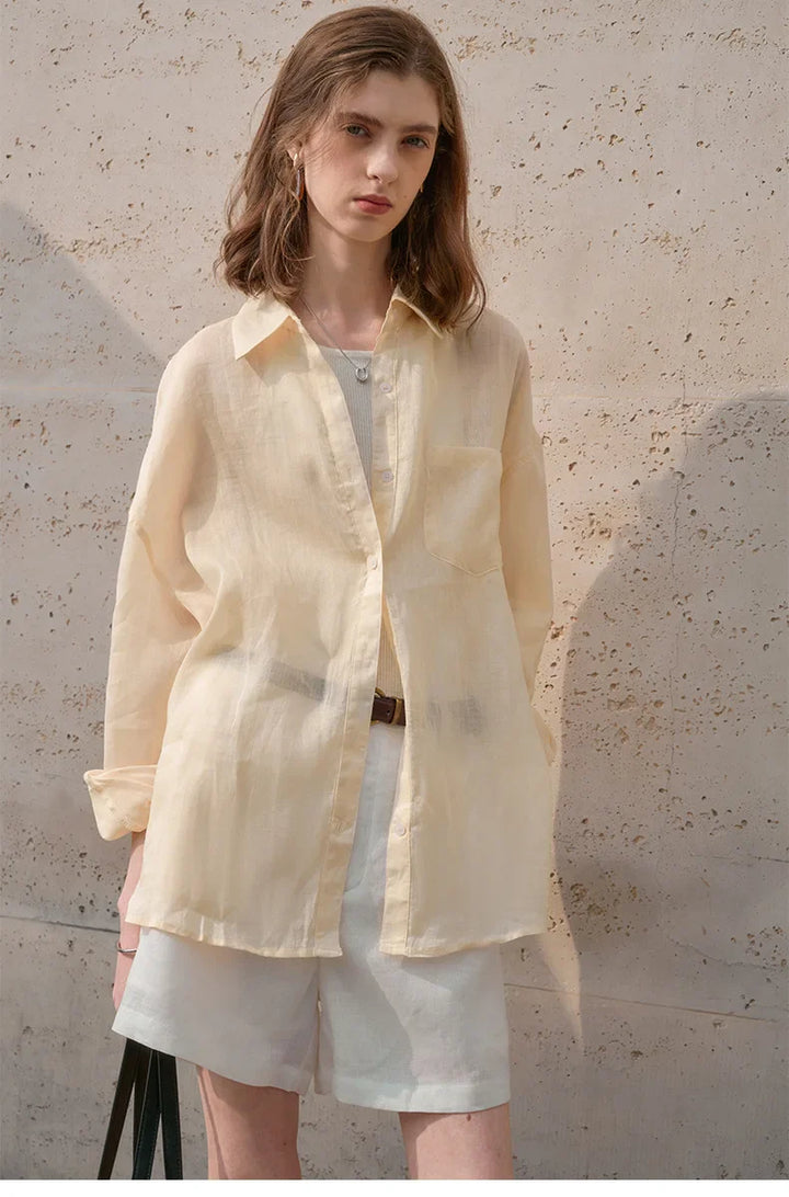 Morgan & Brooke | Sheer Oversized Ramie Shirt