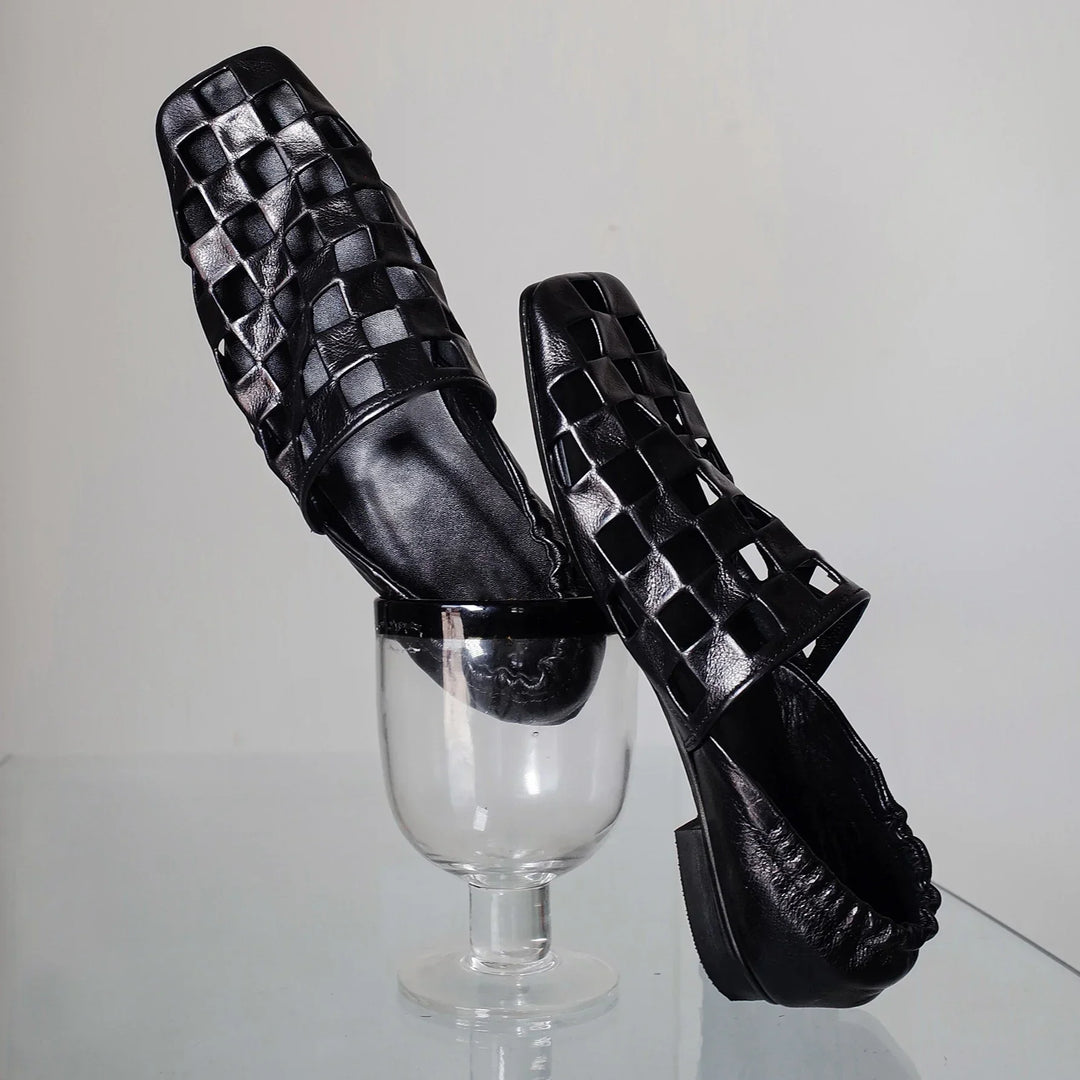 Morgan and Brooke | Checkered Leather Mules
