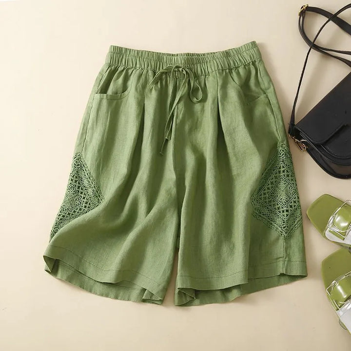Morgan & Brooke | Ruffled Hem Linen Shorts