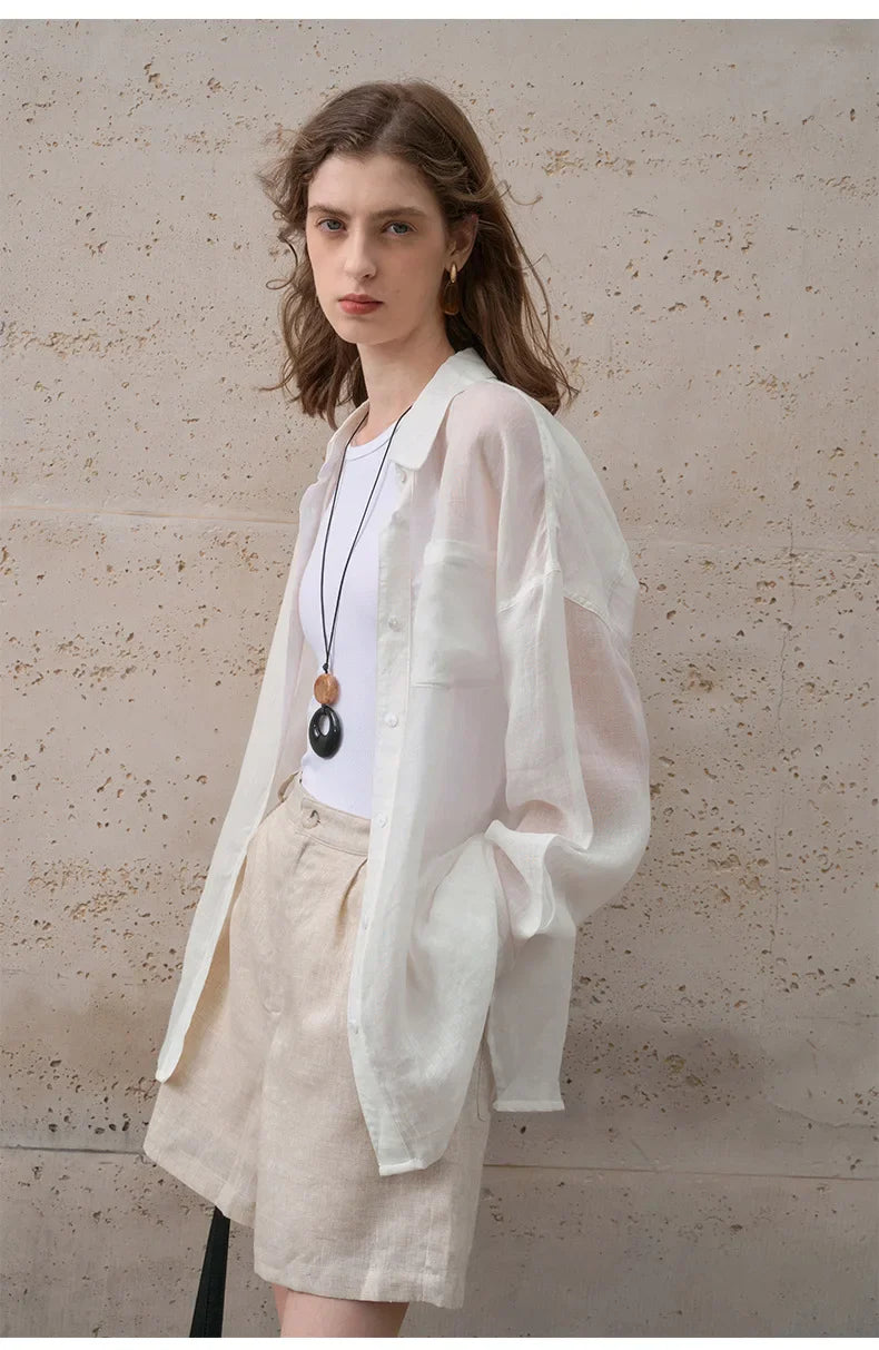 Morgan & Brooke | Sheer Oversized Ramie Shirt