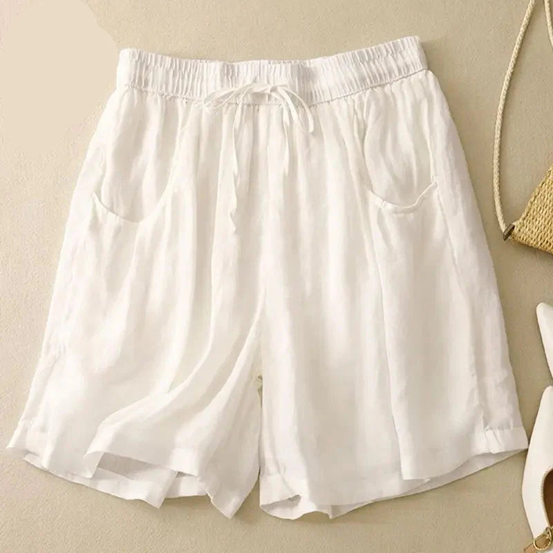 Morgan & Brooke | Relaxed Fit Drawstring Waist Cotton-Blend Shorts