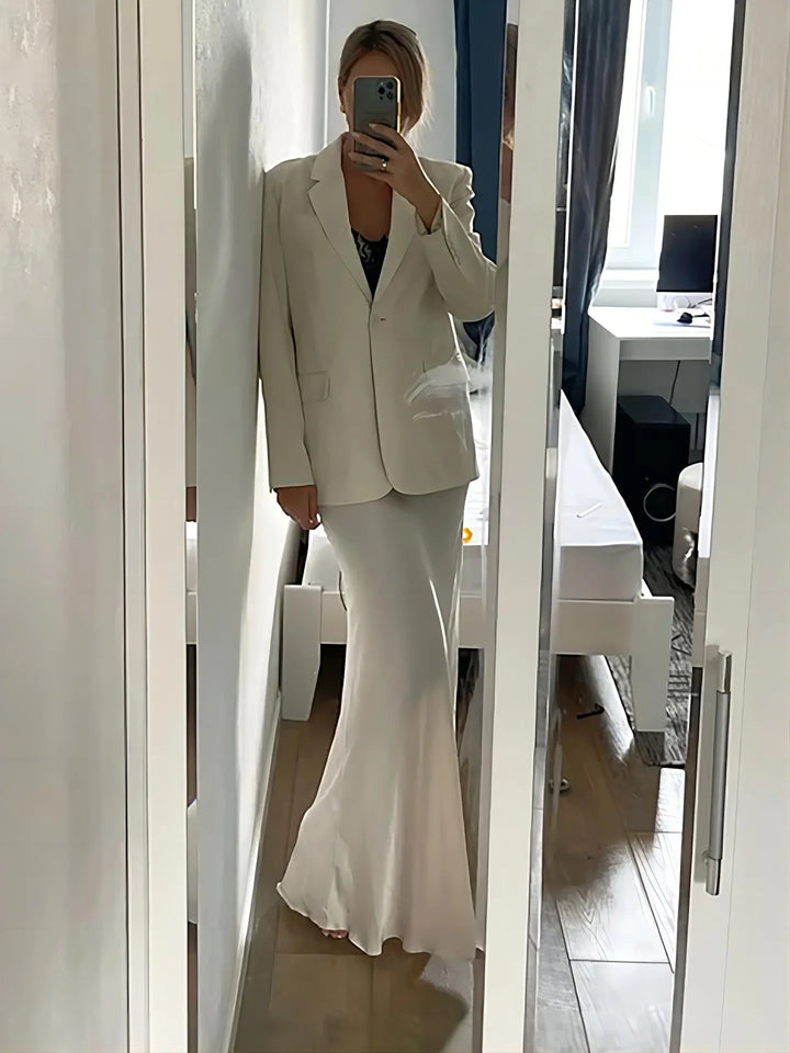 Morgan & Brooke | Fishtail Satin Maxi Skirt