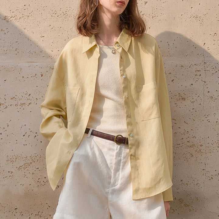 Morgan & Brooke | Oversized Patch-Pocket Linen Shirt
